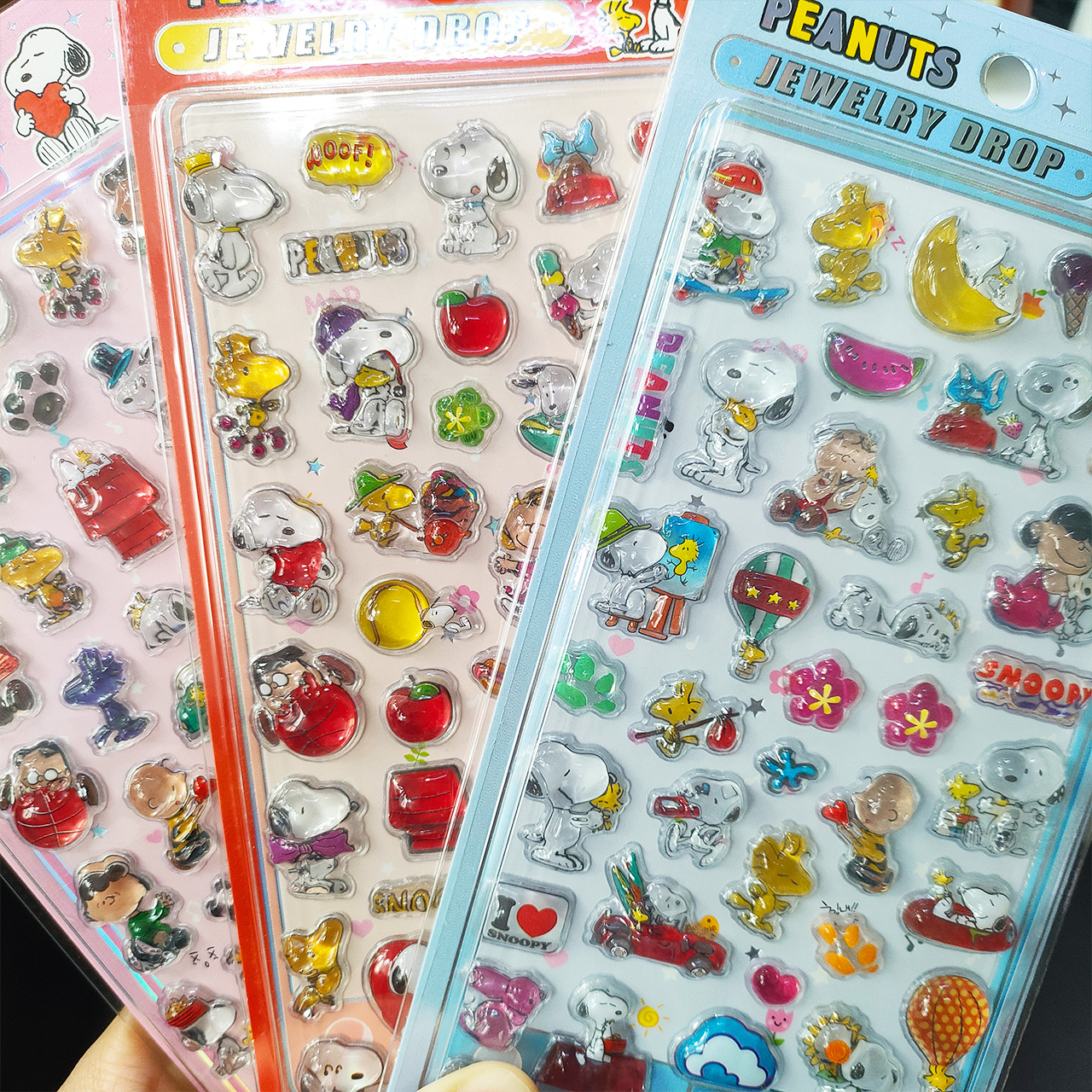 Phone Accessories Aesthetic - 3PCS 3D Relief Snoopy Crystal Stickers