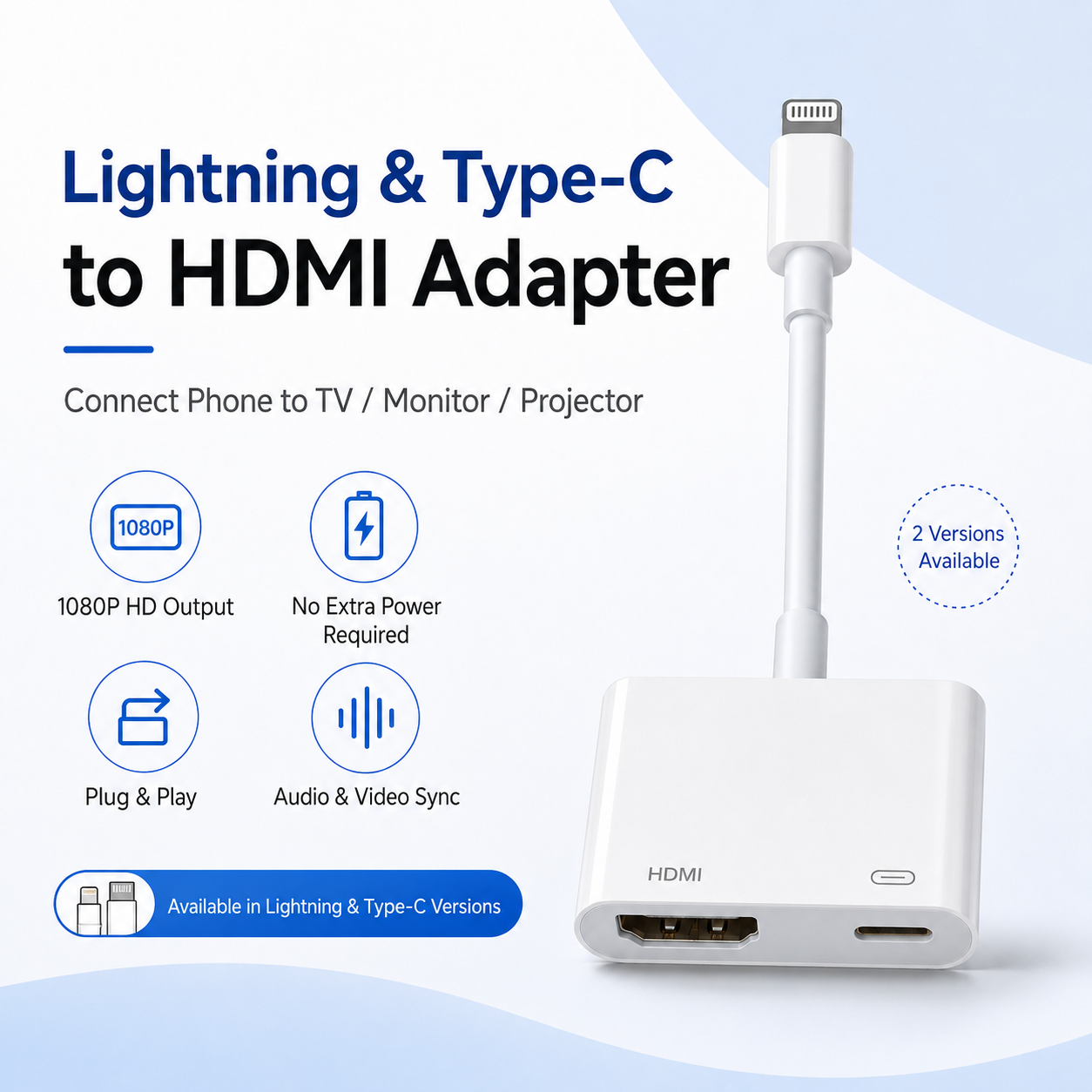 Hdmi Phone Adapter - 4K Video Audio 60Hz 30Hz Converter