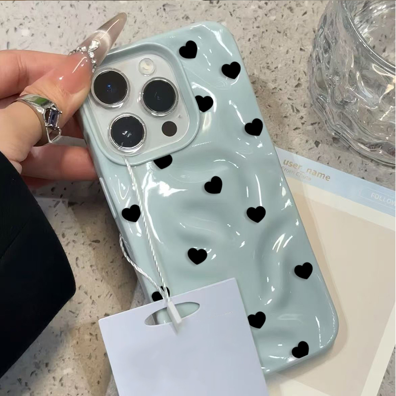 Aesthetic Cute Black Heart Sho - Phone Accessories Aesthetic recension och pris