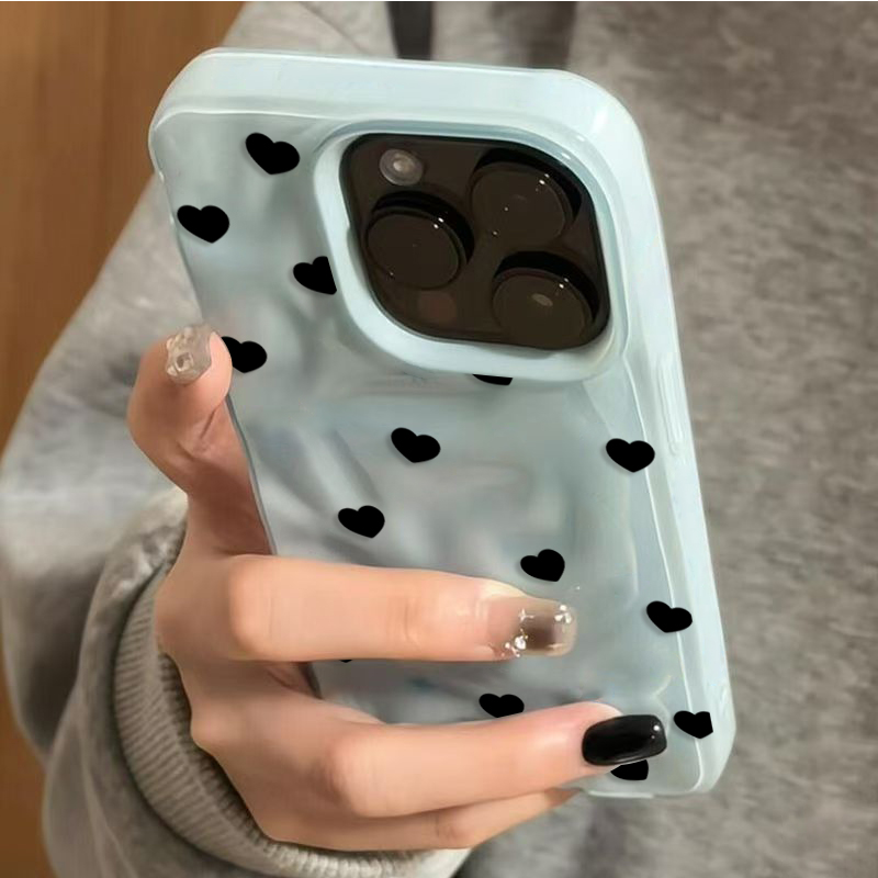 Aesthetic Cute Black Heart Sho - Phone Accessories Aesthetic recension och pris