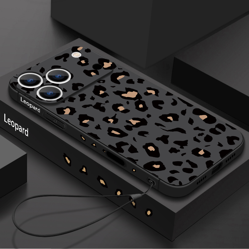 Leopard Print TPU Phone Case F - Lanyard Phone Strap recension och pris