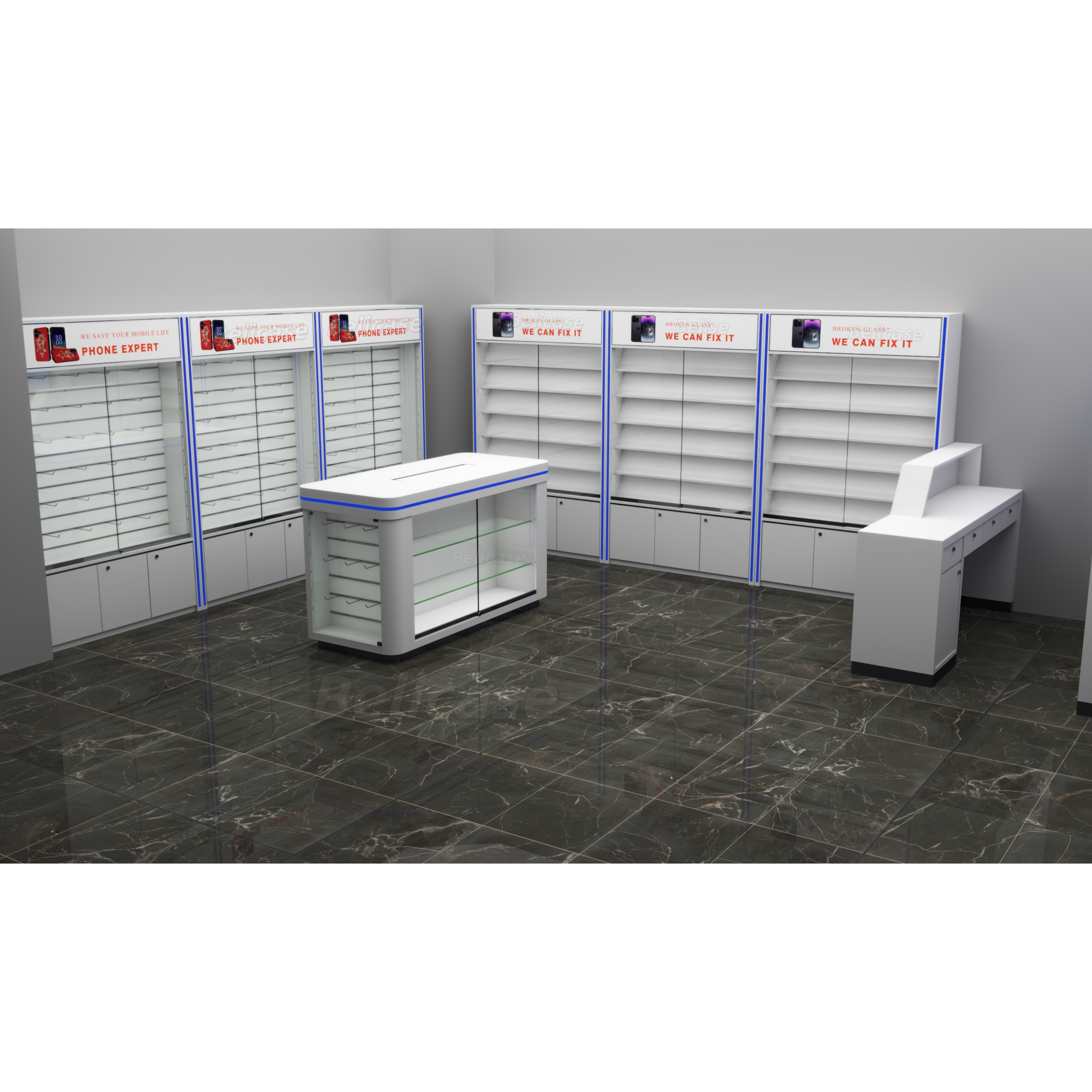 Cell Phone Shop Slatwall Displ - Phone Accessories Rack Display recension och pris
