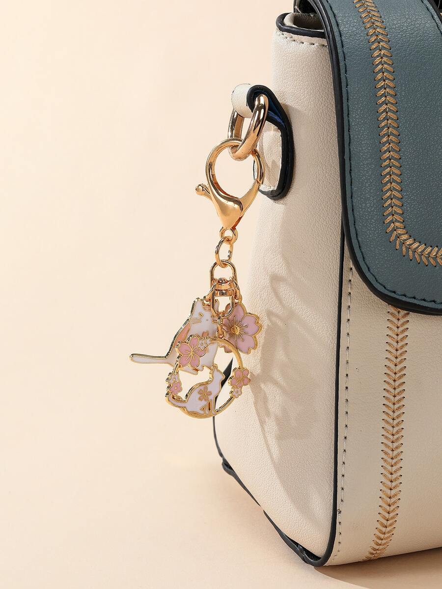 Cat Flower Decor Charm Keychai - Phone Accessories For Teen Girls recension och pris