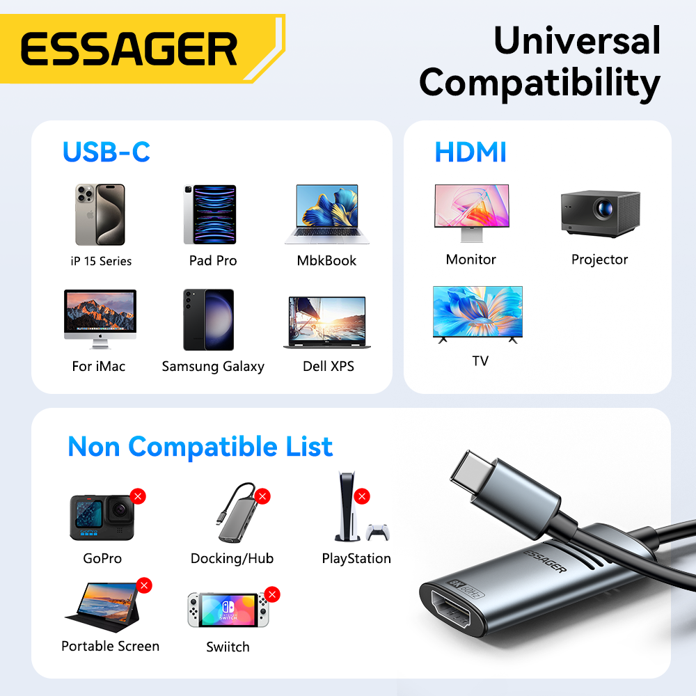 Essager HDMI To USB Type C Ada - Hdmi Phone Adapter recension och pris